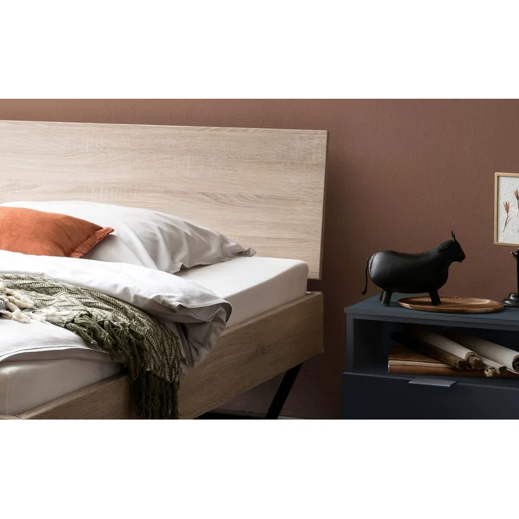 Hasena Bett Gleva Eiche sägerau mit Kufen 140x200 cm, Fußhöhe 20 cm – Industrial-Movie – Bild 3