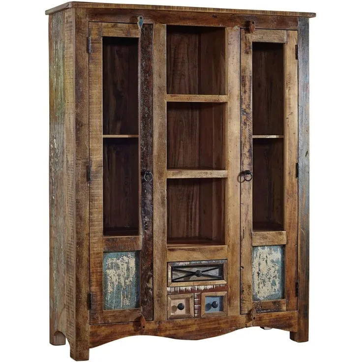 Highboard Altholz 115x40x150 mehrfarbig lackiert NATURE OF SPIRIT #21