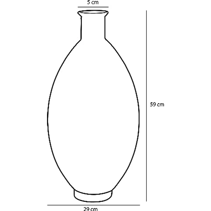 Mica Decorations Firenza Glasflasche, H59 x Ø29 cm, 100% recyceltes Glas, hellrosa mit vertikalem Reliefmuster – Bild 4