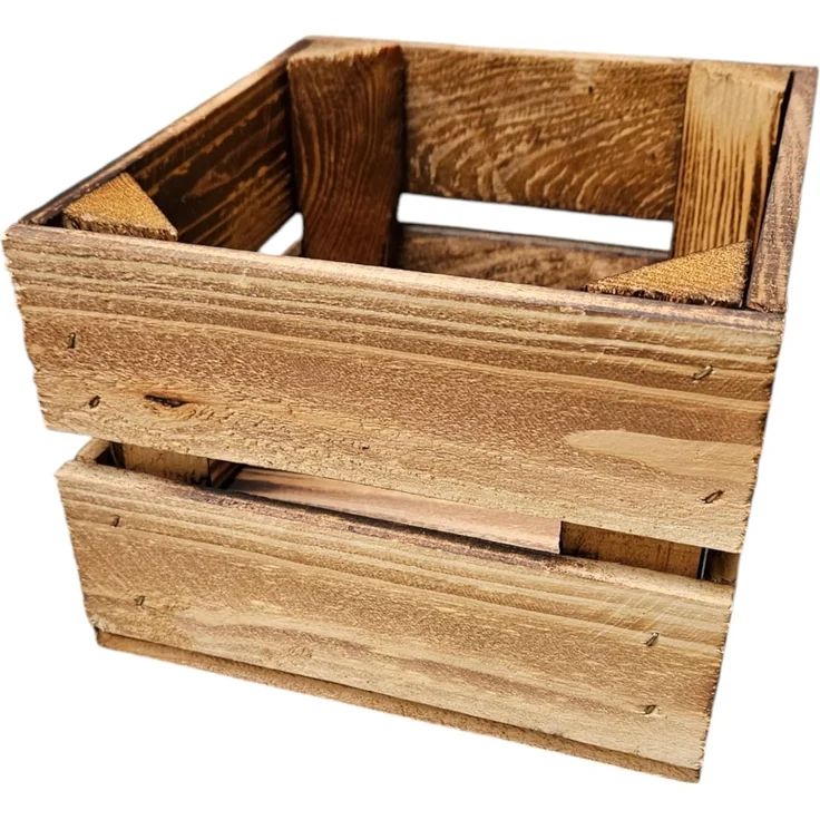 Obstkiste Holzkiste Weinkiste Box Dekokiste Kisten 22x20,5x15cm 3x Geflammt – Bild 7