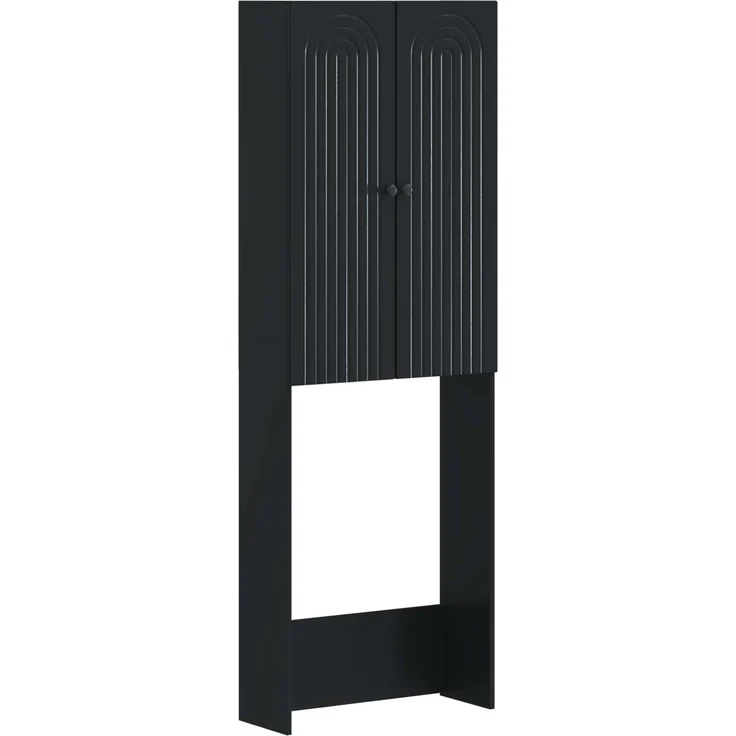 vidaXL Toilettenschrank ALKMAAR Schwarz 66 x 25,5 x 190 cm 896256 – Bild 2