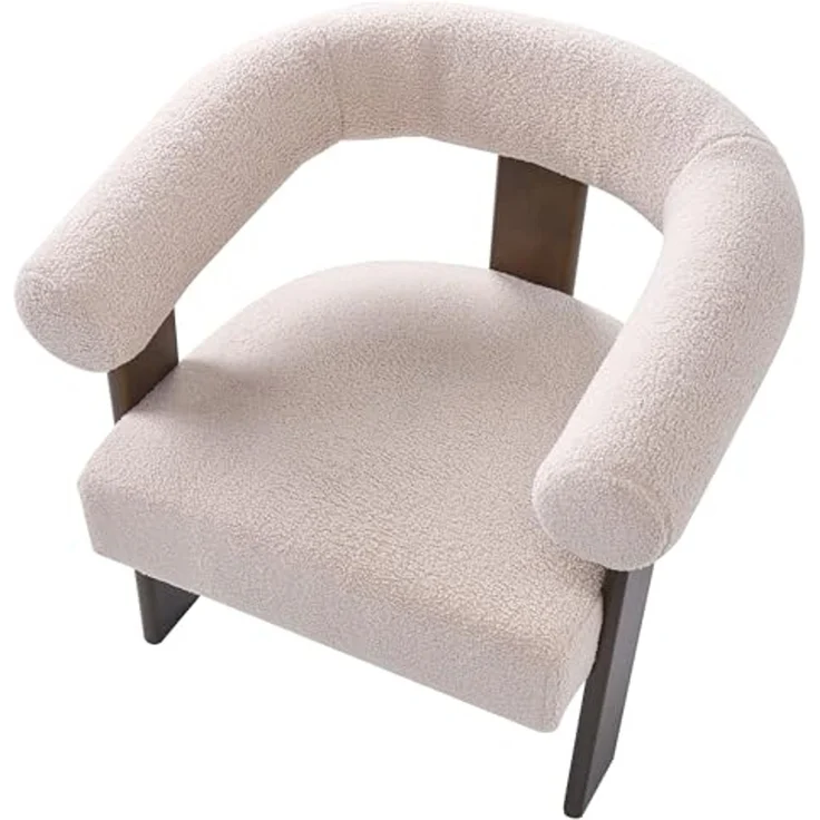 Sessel ILBRO Bouclé Dunkelbraun Beige – Bild 7