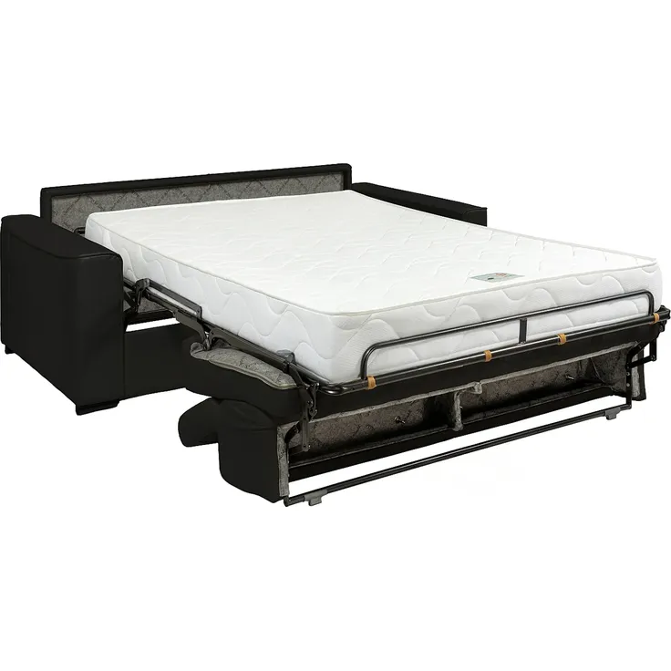 Vente-unique - VIZIR Sofa Leder Schwarz - B 223 cm94 cm x H 110 cm95 cm x L 216 cm – Bild 3