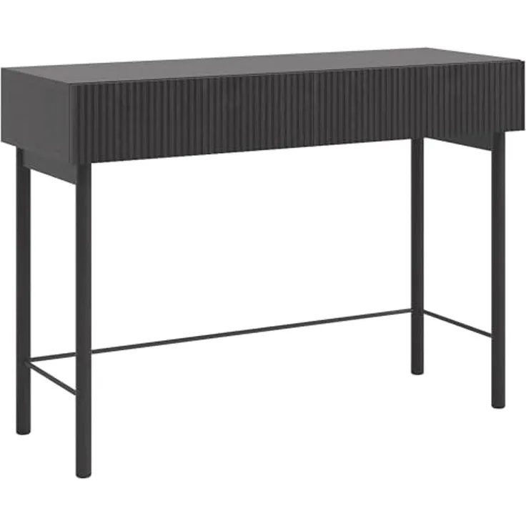 Selsey 'Nolie' Schminktisch mit 2 Schubladen, Holzoptik Esche schwarz, ca. 79 x 110 x 40 cm