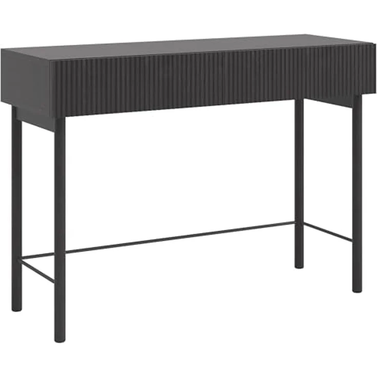 Selsey 'Nolie' Schminktisch mit 2 Schubladen, Holzoptik Esche schwarz, ca. 79 x 110 x 40 cm – Bild 1
