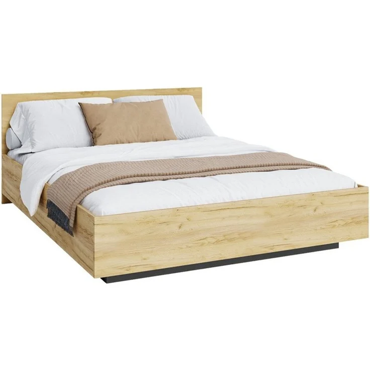 thematys Stauraumbett mit Bettkasten & Lattenrost – schwebendes Design 120x200cm, mit 23 cm Taschenfederkern-Matratze H2, mit hydraulischer Klappfunktion, Natur – Bild 2