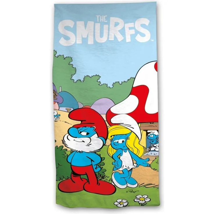 Die Schlümpfe Strandhandtuch 70x140 cm Badehandtuch für Strand und Pool