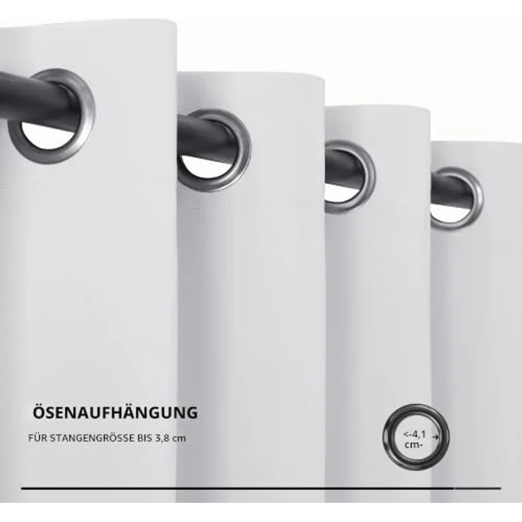Deconovo Blickdichte Dicke Gardinen mit Ösen für Schlafzimmer Silber Grau | 1 Stück, H270 x B200 cm, Thermogardinen Kälteschutz, Hitzeschutz, Verdunkelnd, Sichtschutz, Ösenschal, Blackout Curtain – Bild 8