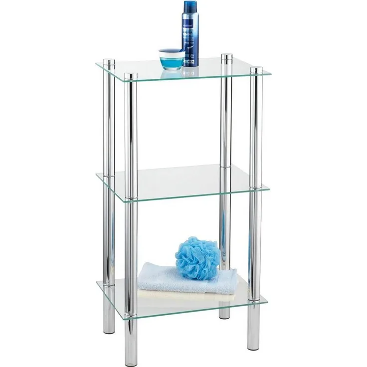 WENKO YAGO Badregal mit 3 Glasablagen