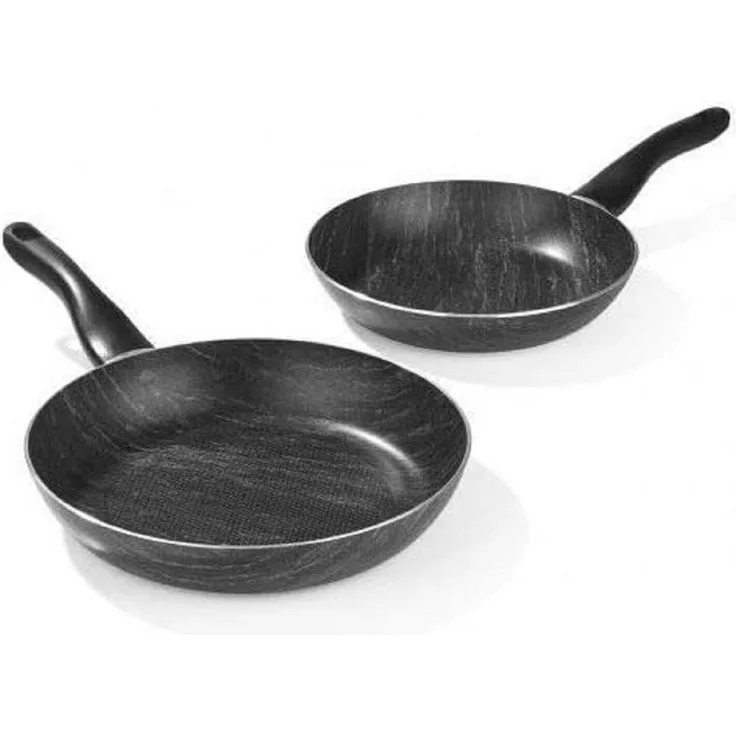 BRATmaxx | Pfannen-Set Marmor-Optik | alle Herdarten inkl. Induktion | spülmaschinengeeignet | Qualität Made in Italy
