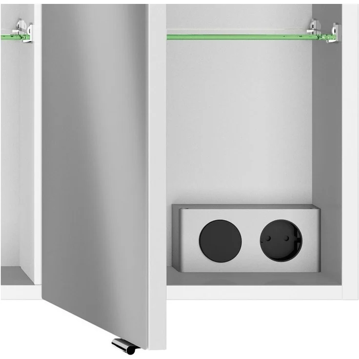 Lomadox Spiegelschrank FES-4010-66 weiß glänzend inkl. Beleuchtung - 140/71/17cm – Bild 2