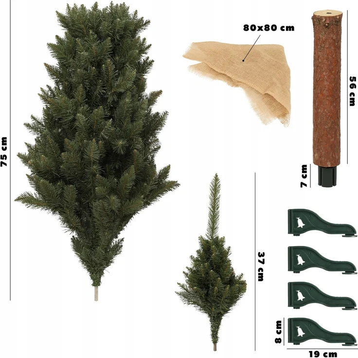 KADAX Künstlicher Weihnachtsbaum auf Stamm, 160 cm, Fichte natur – Bild 4