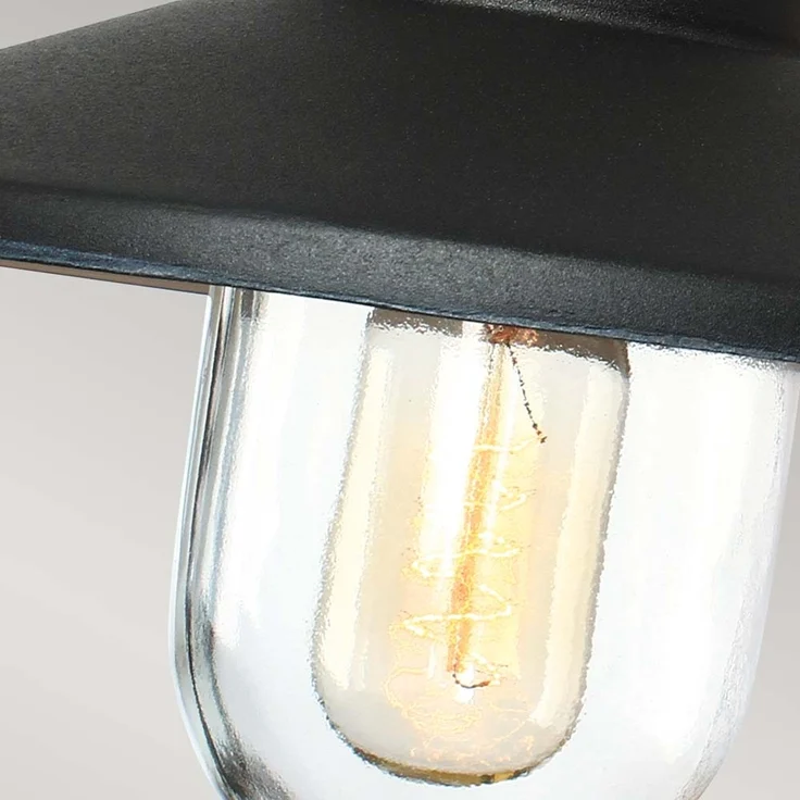 Außenleuchte, Wandlampe, Edelstahl, Schwarz, H 25,5 cm – Bild 4