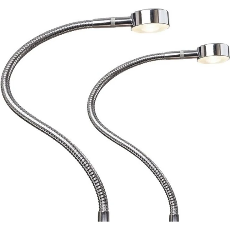 kalb Bettleuchte LED Leseleuchte Bettlampe Flexleuchte chrom silbergrau Touch Schalt, warmweiß – Bild 4