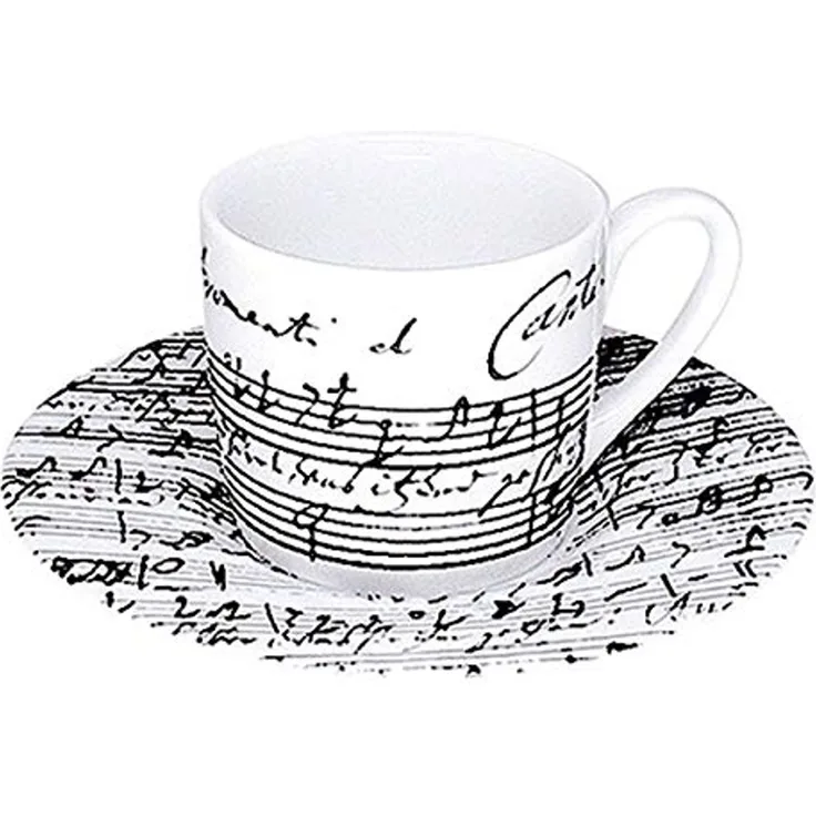 Könitz Cafe Cantata Espresso Set, 2-tlg, Espresso Tasse, Becher, Untertasse, Porzellan, 85 ml, 11 5 053 0637
