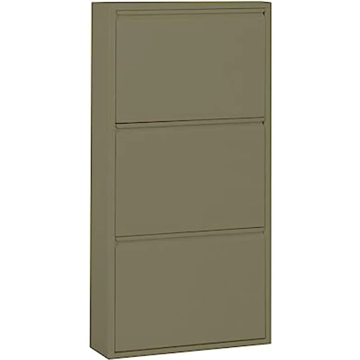 ebuy24 Pisa Schuhkipper, Grün, Metall, 50x106x16 cm, mit 3 Klappen für Schuhaufbewahrung in modernem Design – Bild 1