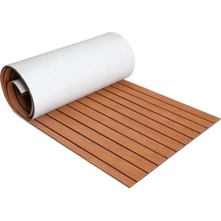 Clanmacy Bodenmatte Teak EVA Schaum Marine Teak Bodenbelag Matte Deck Teppich 240x60/90cm