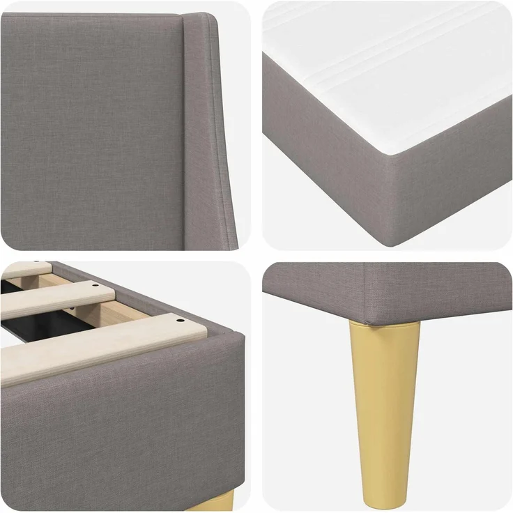 vidaXL Bettgestell mit Matratze mit Kopfteil Polyester 3414717 – Bild 9