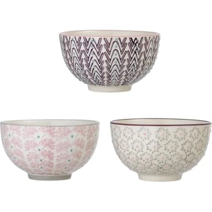 Bloomingville Schale Maya, 3er Set Müslischalen Müslischüsseln Dessertschalen dänisches Design