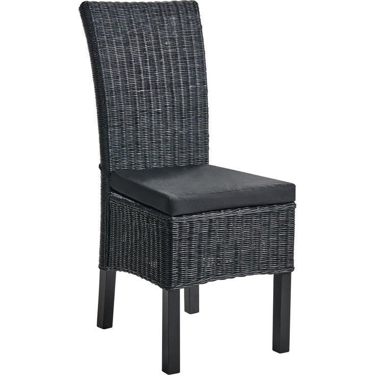 Esszimmerstuhl 2er Set ANDES Rattan Schwarz – Bild 4