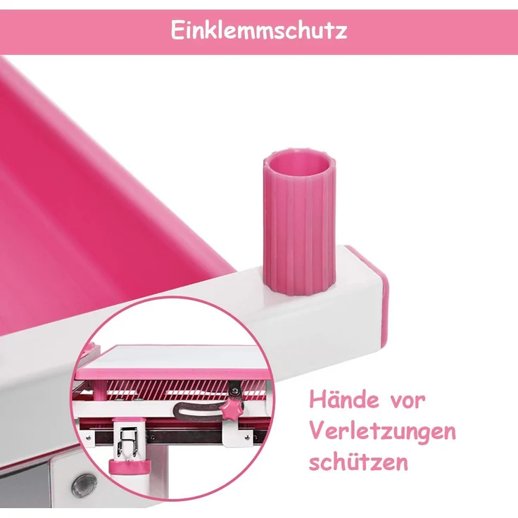 COSTWAY Kinderschreibtisch inkl. Stuhl und Lampe, rosa – Bild 3