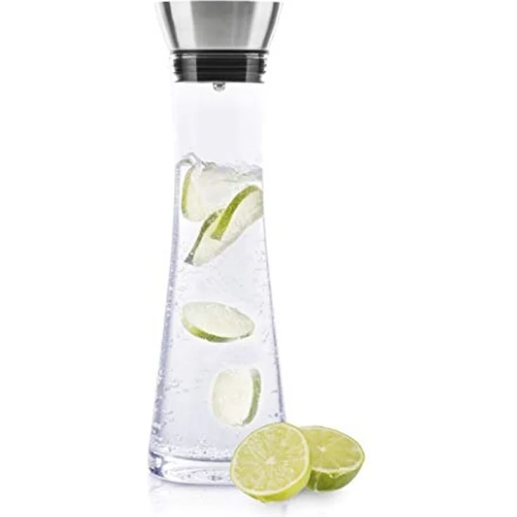 Wasserkaraffe Glaskaraffe Karaffe Wasserkrug Krug Glas mit Sieb 1 Liter – Bild 1