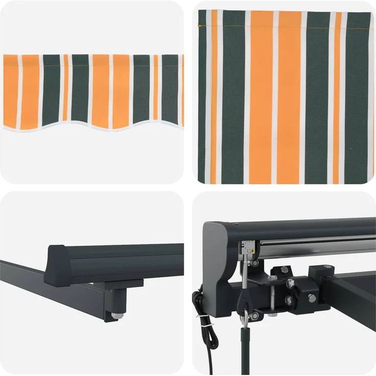 vidaXL Elektrische ausziehbare Markise Grün und Gelb 5 x 3,5 m 3421235 – Bild 6