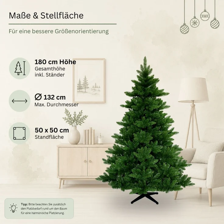 RS Trade 'HXT 19001' Künstlicher Weihnachtsbaum, grün, 180 x 132 x 132 cm – Bild 5