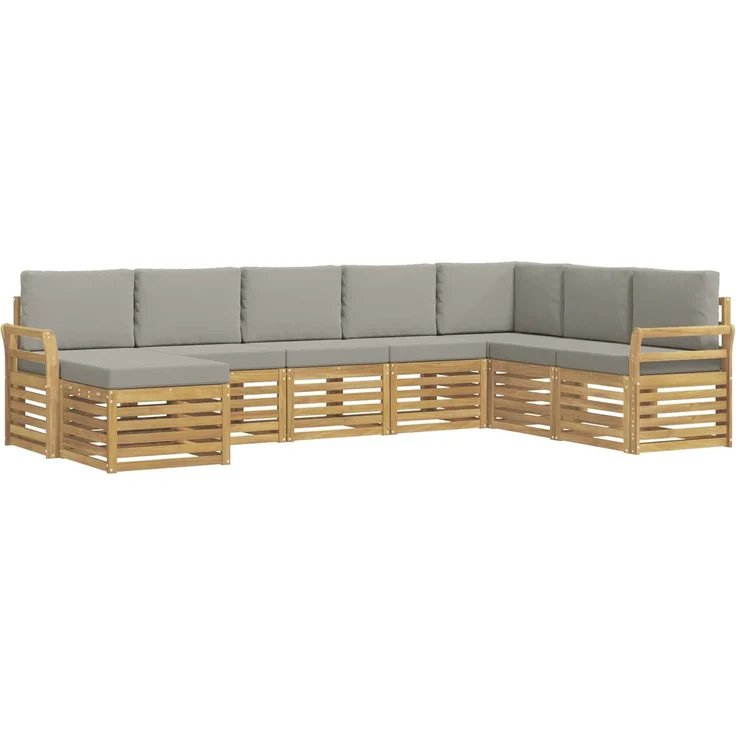 vidaXL Outdoor-Sofagarnitur 8 stk. 8-Sitzer Weiß und Hellgrau 3392316 – Bild 2