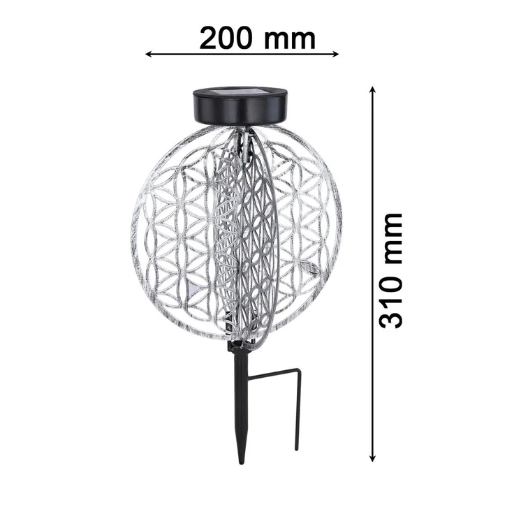 Solarleuchte Garten 2er Set Scheibe 20cm Solarlampe Außen Außenleuchte Solar – Bild 7