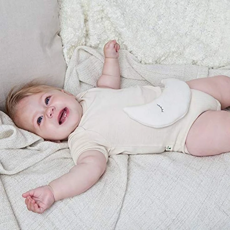 GRÜNSPECHT Traubenkern-Mond - Wärmekissen für Babys & Kleinkinder, bei Blähungen & Bauchschmerzen, flauschig, weiß (148-V1) – Bild 4
