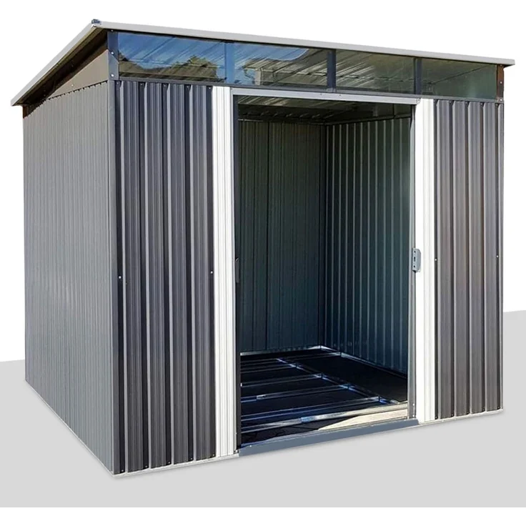 osoltus Metall Gerätehaus Pultdach Geräteschuppen 238cm x 238cm 5,6m² – Bild 1