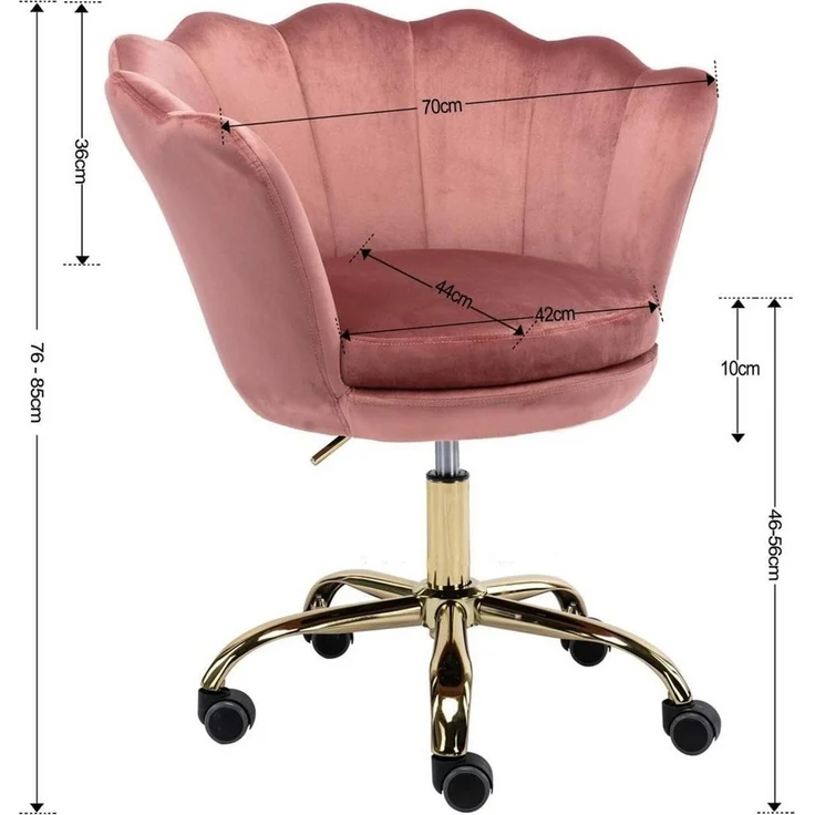 WAHSON OFFICE CHAIRS Loungesessel Bürostuhl Kunstfell Drehstuhl mit Rollen – Bild 4