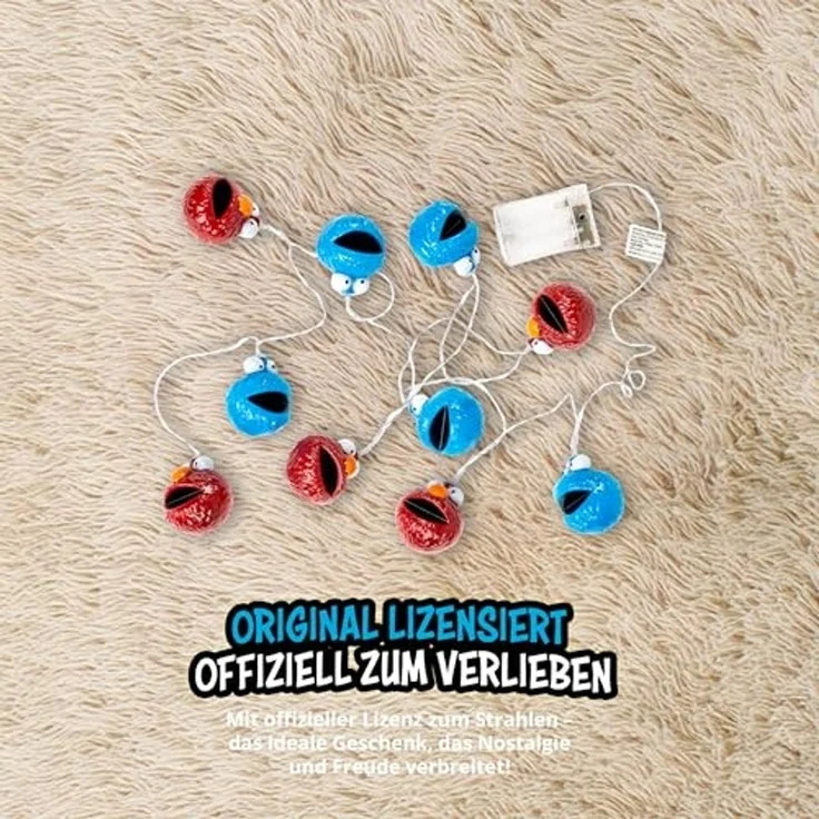 United Labels® LED-Lichterkette Krümelmonster & Elmo LED Lichterkette 2m 10 LEDs warmweiß batterie – Bild 6