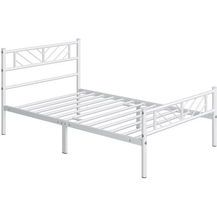 Yaheetech Metallbett Bettgestell 90x190/90x200/140x200cm, Minimalistischer Bettrahmen mit Kopfteil Gästebett mit Lattenrost – Bild 4