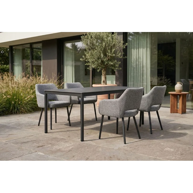KAWOLA Gartenstuhl AMUR Outdoor Stoff grau 80 x 62 x 62 cm – Bild 6