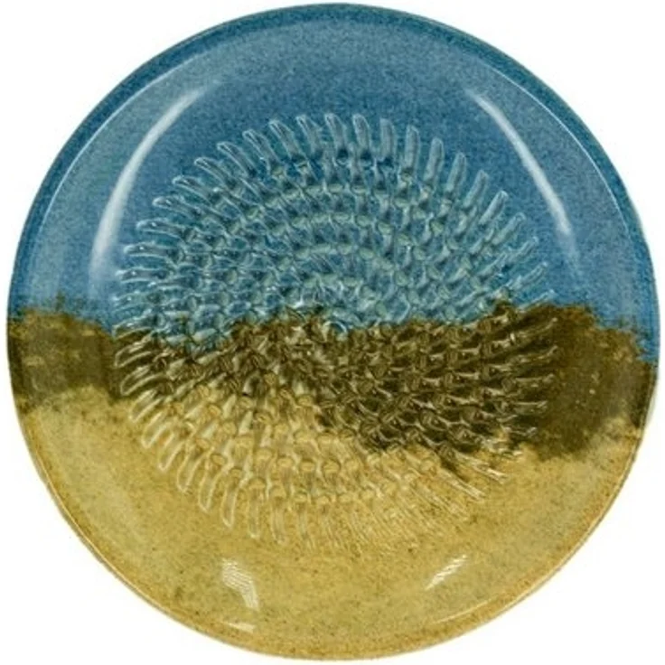 Kaladia Multireibe Reibeteller in Blau & Braun - Strand - zum Zerkleinern von Zutaten, Keramik, handbemalte Küchenreibe aus Keramik - Made in Spain – Bild 2