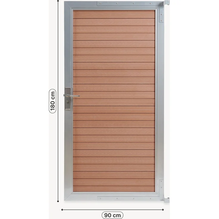 neu. holz 'Segovia' Gartentor, WPC Holzoptik Braun, 180x90 cm – Bild 5