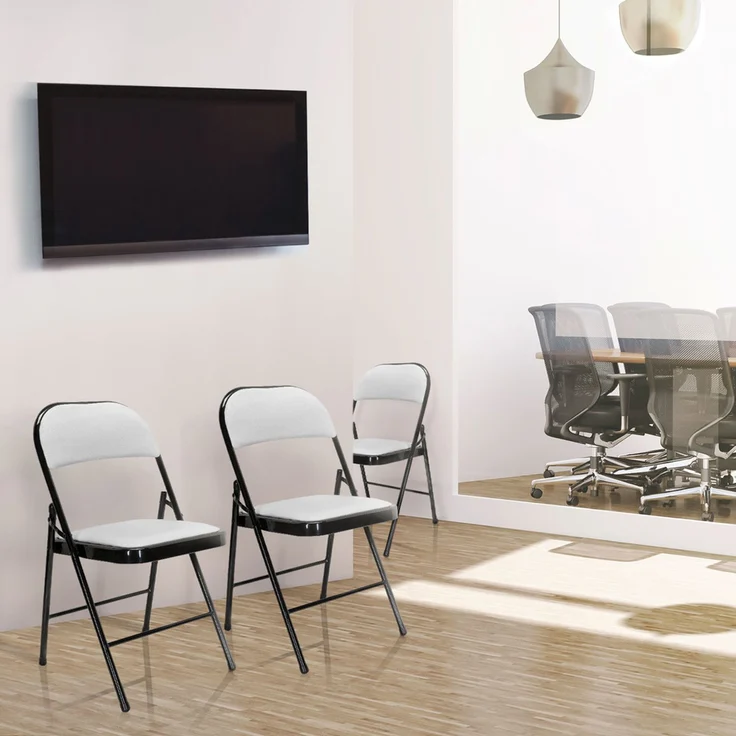 hjh OFFICE Besucherstuhl Konferenzstuhl TUDELA Kunstleder Weiß – Bild 3