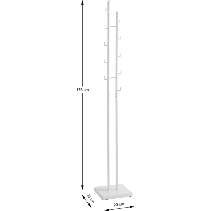Garderobenständer >21353< in weiss, Metall - 29x176x29cm (BxHxT) – Bild 2