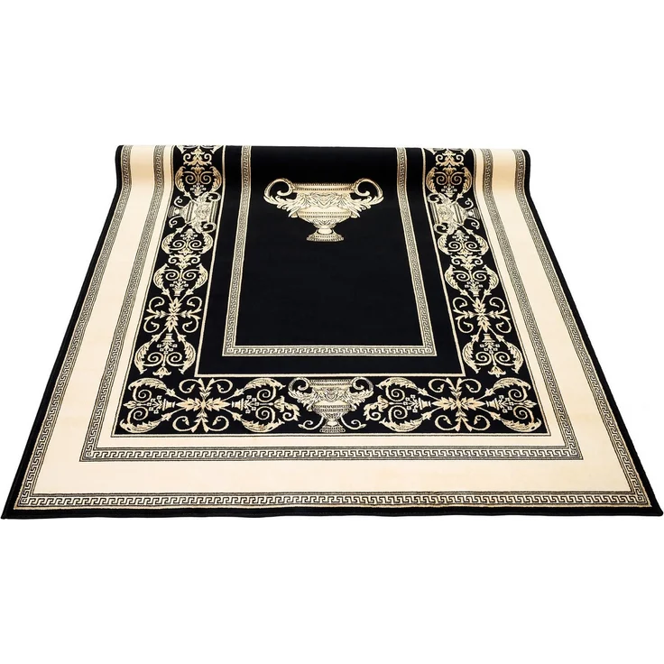 Belle Arti Teppich Teppich Wohnzimmer Milano Schwarz Gold Kurzflor Antirutsch, Rechteckig – Bild 2