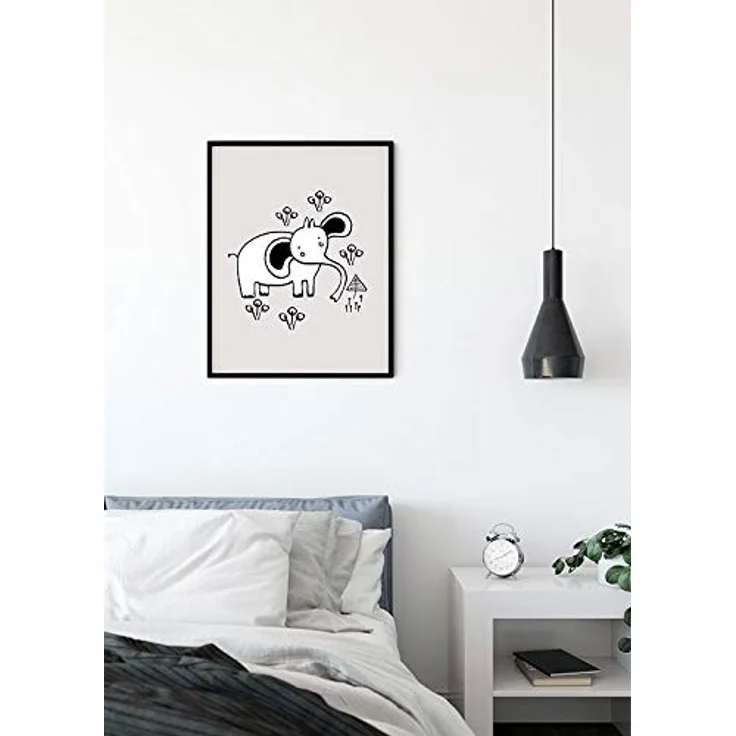 Komar Scribble Elephant Wandbild, Poster auf deutschem Premium-Poster Fotopapier, 50 x 70 cm, ohne Rahmen, für Wohnzimmer und Schlafzimmer, lichtbeständig und wasserfest, P104D – Bild 3