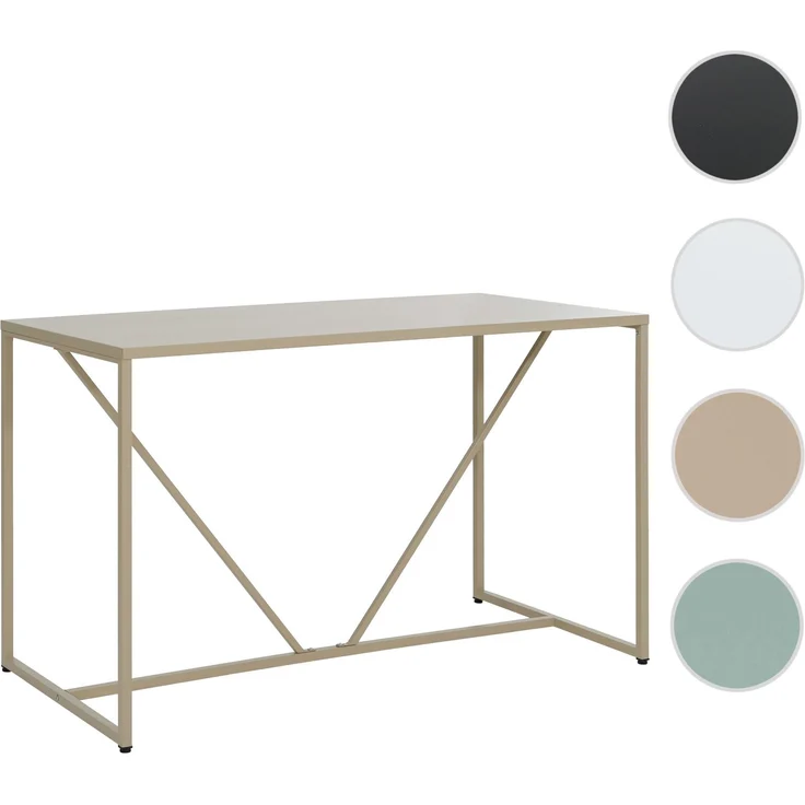 Schreibtisch HWC-R26, Konsolentisch Laptoptisch, Industrial Metall 75 x 120 x 60 cm ~ beige – Bild 10