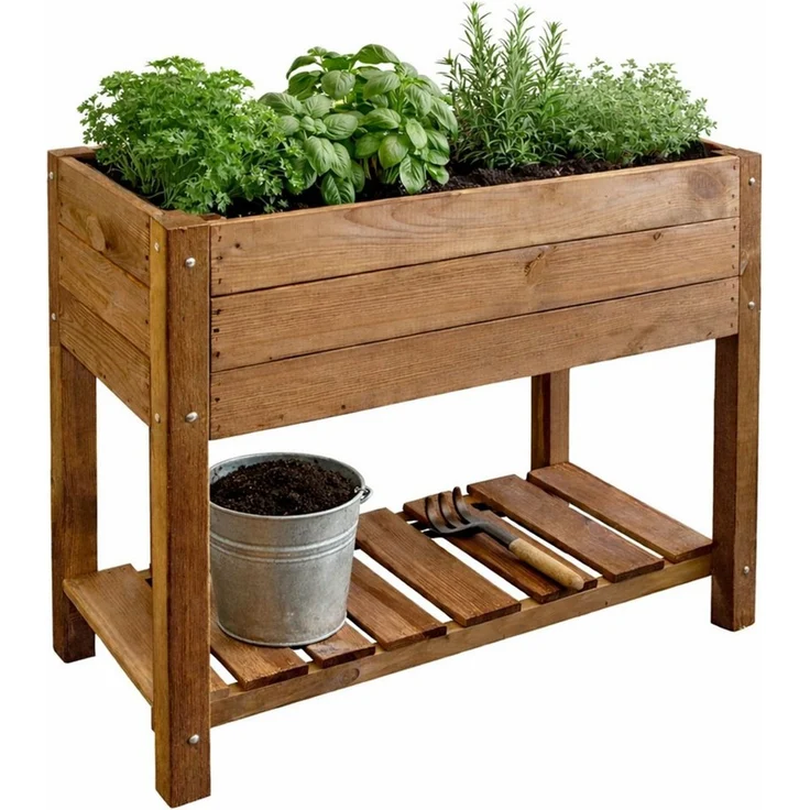 Kistenkolli Altes Land Allzweckkiste Hochbeet L 79 x 40 x 79 cm Ocker – Bild 2