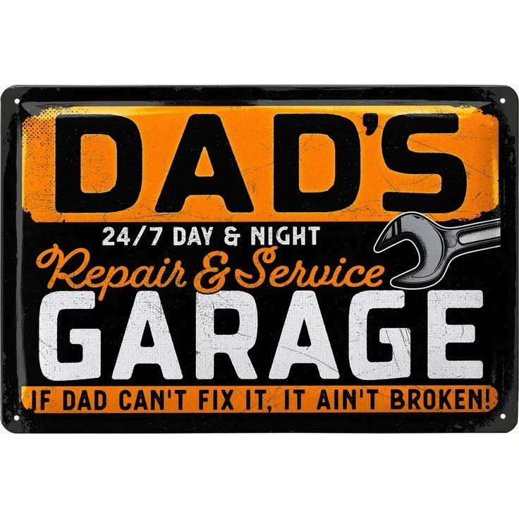 LANOLU Blechschild Dad Garage - 20x30cm – Metall – Mehrfarbig – 20252 – Bild 1