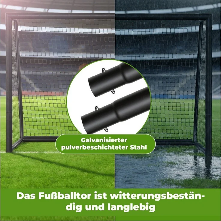 Clanmacy Fußballtor Kinder Fußballtor mit Torwand & Netz 300x200x120cm für Garten & Indoor (1 St) – Bild 4