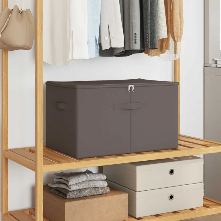 vidaXL Aufbewahrungsbox 24 stk. Vliesstoff 60 x 43 x 35 cm 90,3 L Grau 42024635 – Bild 1
