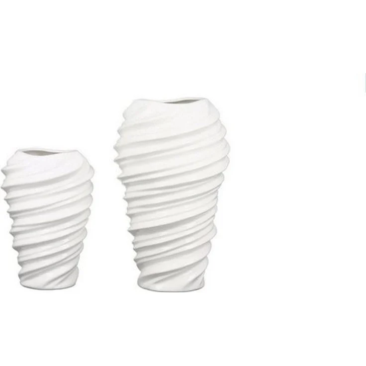 Casablanca by Gilde Tischvase Vase "TWIST" Porzellan, weiß – Bild 4