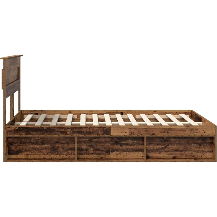 vidaXL Bettrahmen Altholz 140 x 190 cm Massives Kiefernholz 3409757 – Bild 7