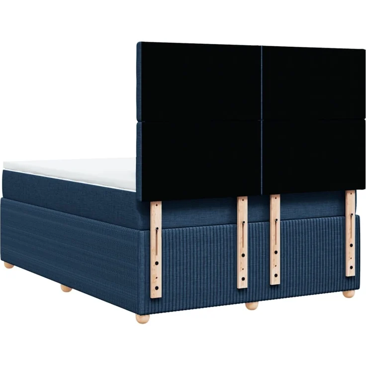 vidaXL Boxspringbett mit Matratze Blau 160x200 cm Stoff 3294427 – Bild 8